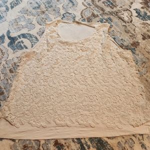 Emaline Woman sleeveless lace high neck tank, size 3X